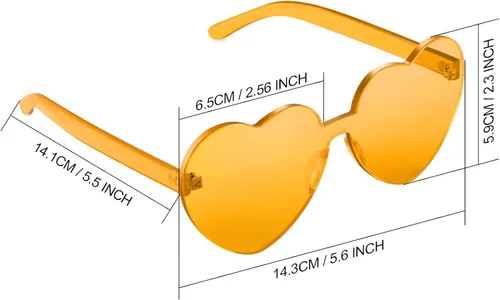 Miniatura 2 de Maxdot - Lentes de sol transparentes sin marco con forma de corazón para fiestas