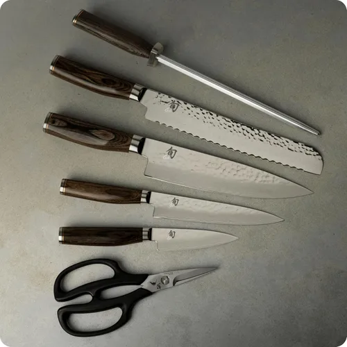 Miniatura 3 de Shun Premier - Juego de bloques esenciales de 7 piezas, incluye chef de 8 pulgadas, pelado de 4 pulgadas, utilidad de 6.5 pulgadas, cuchillos de pan