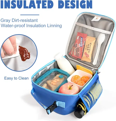 Miniatura 6 de CaCTOUR Lonchera para Niños, 2 Paquetes Bolsa de Almuerzo Aislada para Niñas y Niños, Bolsa Suave Mini Enfriador Regreso a la Escuela Bolsa