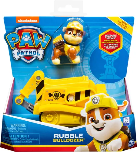 Miniatura 7 de PAW Patrol, Rubble's Bulldozer Vehículo con figura coleccionable, para niños de 3 años en adelante Vehículo de Rubble