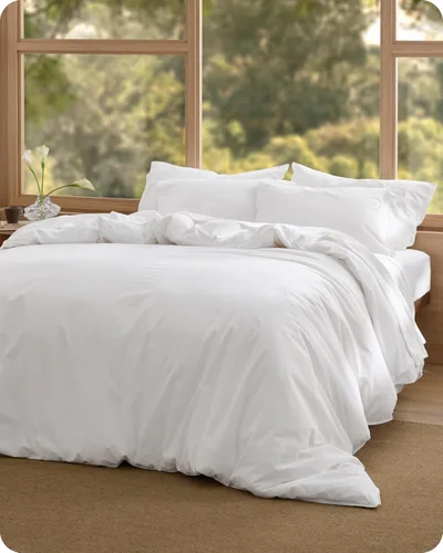 Miniatura 10 de Bedsure Funda de edredón de algodón tamaño individual – Funda de edredón de lujo con tejido slub 100% algodón con una textura similar al lino, ropa