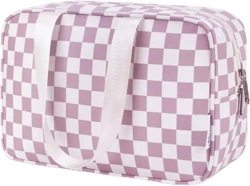 Miniatura 8 de Narwey Neceser de tamaño completo, bolsa de cosméticos grande, bolsa de maquillaje de viaje, organizador para mujeres y niñas, A-Negro, L, Bolsa