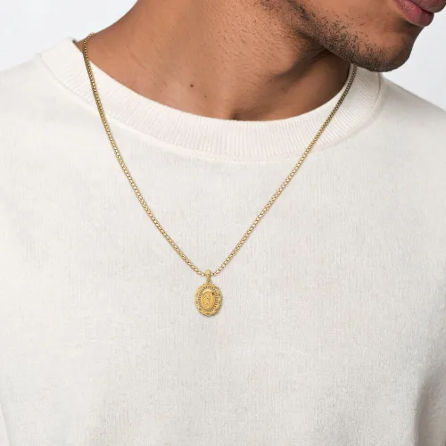 Miniatura 6 de IceCarats Collar con colgante ovalado de oro amarillo de 14 quilates con dije de medalla de Nuestra Señora de los Milagros de la Virgen María