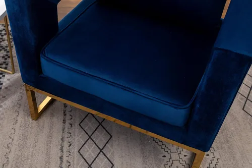 Miniatura 12 de Roundhill Furniture Lenola - Silla tapizada con brazos, color azul, 29.75 pulgadas de profundidad x 27.5 pulgadas de ancho x 34.5 pulgadas de alto