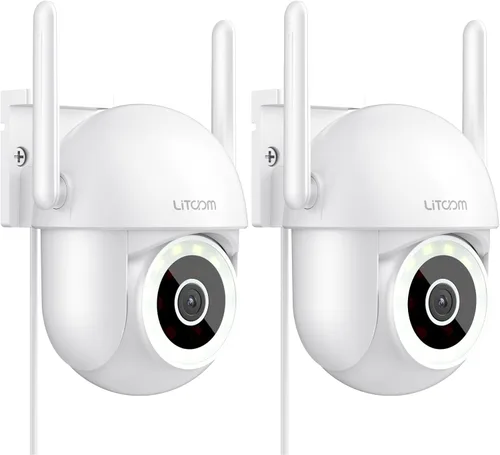 Miniatura 10 de Cámara de seguridad al aire libre litokam 2.5K, cámara Wi-Fi 2.4G para seguridad en el hogar al aire libre con detección de movimiento AI, cámara IP