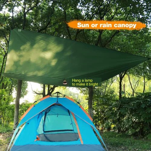 Miniatura 2 de Lona impermeable REDCAMP para acampar, de 91x210cm, 139x210cm, 180x210cm, 208x208cm, 241x210cm, toldo multifuncional 4 en 1 de gran espacio