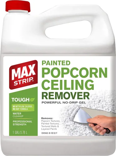 Max Strip Removedor de techo de palomitas de maíz pintado de fuerza profesional, 1 galón, sin cloruro de metileno, sin NMP, potente fórmula de gel