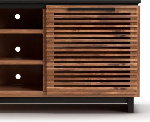 Miniatura 3 de Graceland - Soporte de TV moderno de mediados de siglo de 85 pulgadas para televisores de 95 pulgadas, consola multimedia de madera totalmente