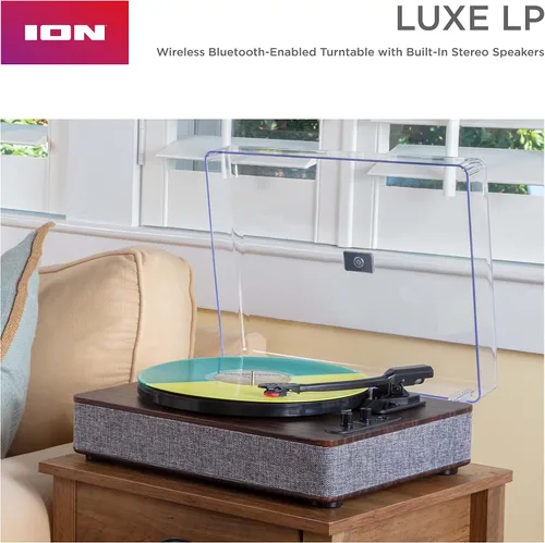 Miniatura 9 de ION Audio Luxe LP - Reproductor de discos de vinilo Bluetooth con altavoces, conversión USB, placa de tamaño completo, parada automática, salida