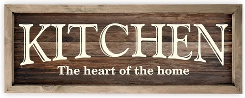 Miniatura 11 de Kitchen The Heart of The Home - Letrero de pared de madera rústica de 6 x 18 pulgadas (marrón)