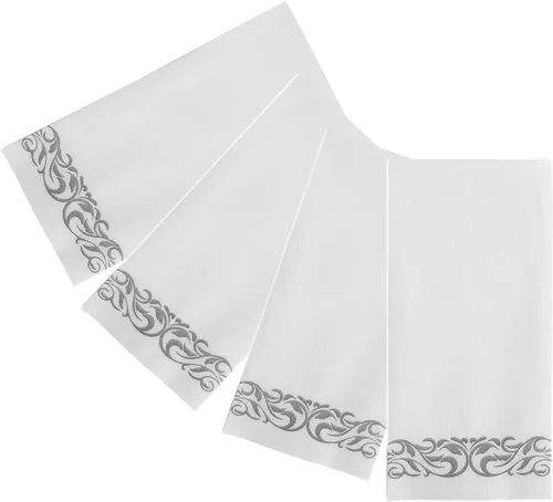 Miniatura 7 de FOCUSLINE 200 toallas de baño desechables con tacto de lino, toallas de mano de papel suaves y absorbentes para invitados, toallas de mano de papel