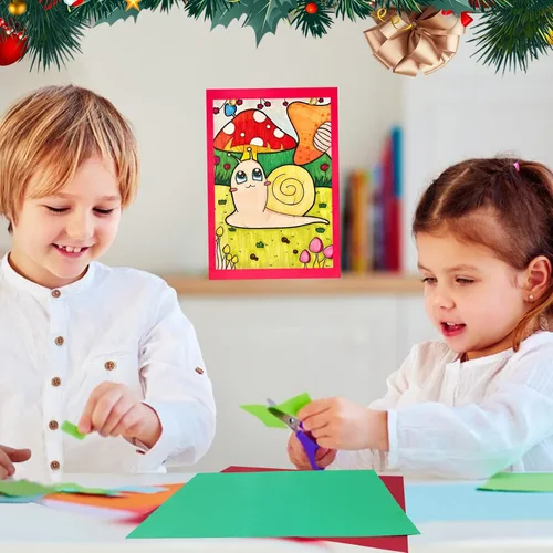 Miniatura 5 de 100 piezas de papel grueso de cartulina de Navidad, papel de cartulina A4 rojo y verde de 70 libras, papel de cartulina imprimible de grosor medio