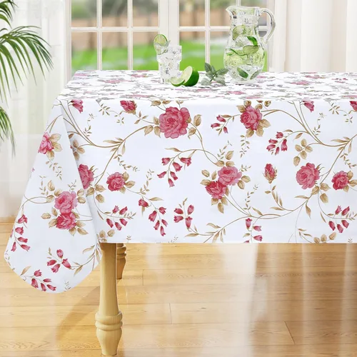 Miniatura 19 de misaya Mantel rectangular de vinilo impermeable, mantel lavable con reverso de franela, mantel de plástico para cena, picnic, interior y exterior
