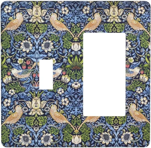 Miniatura 88 de Cubiertas Decorativas para Placas de Interruptor Bosque Primavera Hada Encantada País de las Maravillas Suelo Verde 2 Gang Cubierta de Interruptor