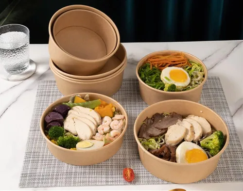 Miniatura 3 de Cuencos de papel grandes de 16 onzas, 50 cuencos desechables para ensaladas, suministros de fiesta para alimentos fríos/calientes, sopa (16.9 fl oz)