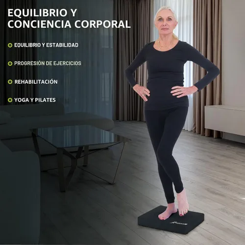 Miniatura 5 de ProsourceFit Almohadilla de equilibrio de ejercicio, alfombrilla de espuma acolchada antideslizante y rodillera para entrenamiento de fitness y Negro