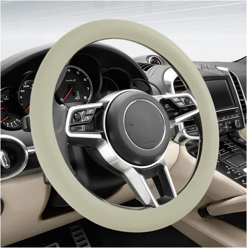 DXNQ Funda protectora de silicona antideslizante para volante de automóvil, de 13 a 14.17 pulgadas, suave, flexible, absorbente de golpes, para la