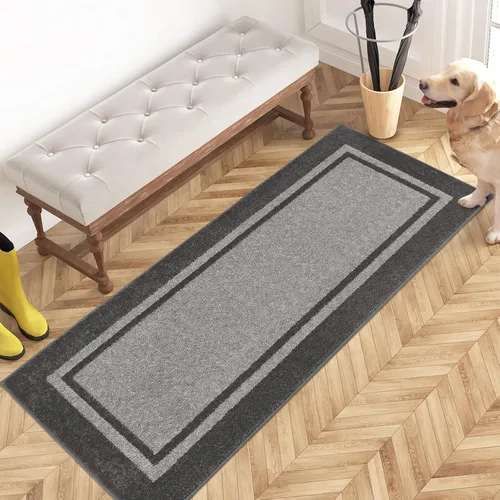 Miniatura 12 de PURRUGS Tapete para puerta con atrapamiento de suciedad, 20 x 32 pulgadas, antideslizante, lavable a máquina, tapete de entrada, tapete para puerta