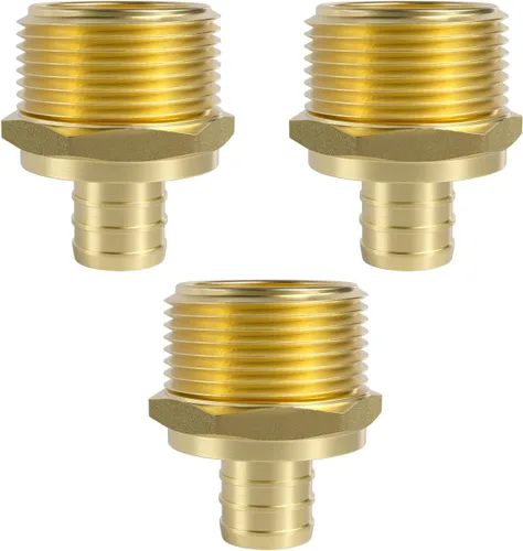 Miniatura 16 de SUNGATOR Paquete de 2 adaptadores machos Pex de 1 pulgada, latón sin plomo, accesorios Pex de 1 pulgada