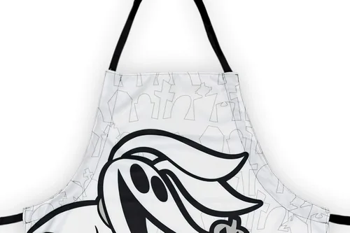 Miniatura 2 de Nightmare Before Christmas Zero - Elegante delantal blanco con correas negras, accesorio de cocina con el clásico musical animado de Tim Burton