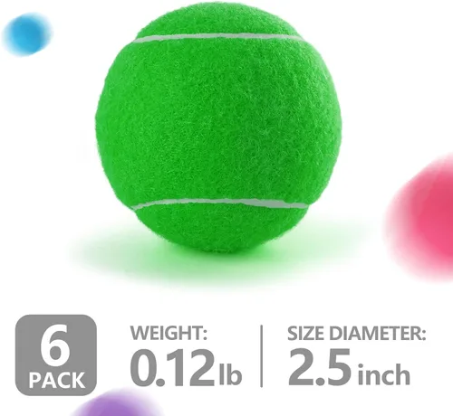 Miniatura 2 de PHOEPET - Juego de 6 pelotas de tenis para entrenamiento principiante, pelotas a granel para perros para juegos de buscar y morder (colores surtidos)