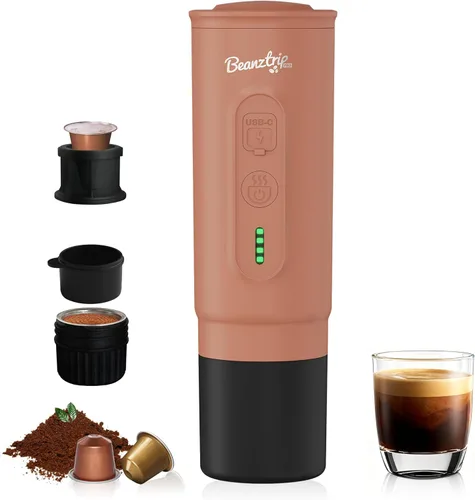 Miniatura 9 de H02PRO - Cafetera de viaje, máquina de café espresso portátil para camping, mini cafetera de 20 bares, compatible con cápsulas NS y café molido