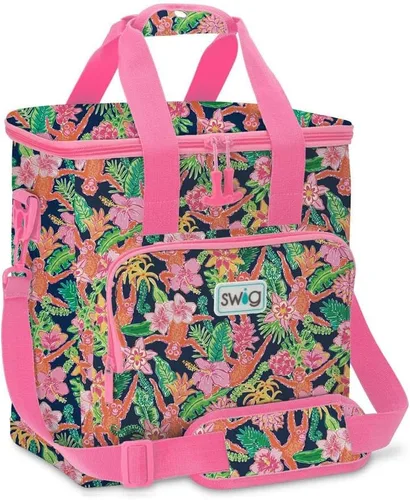 Miniatura 19 de Swig Life Bolsa térmica con triple aislamiento con cremallera, bolsa enfriadora de viaje grande con capacidad para 16-24 latas, o 6 botellas