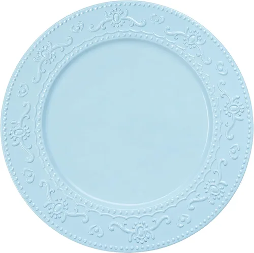 Miniatura 2 de Brightalk Platos Base de 13 Pulgadas, 6 Piezas Platos Base Redondos para Cena para Bodas, Fiestas, Azul Azul (Floral-Blue)