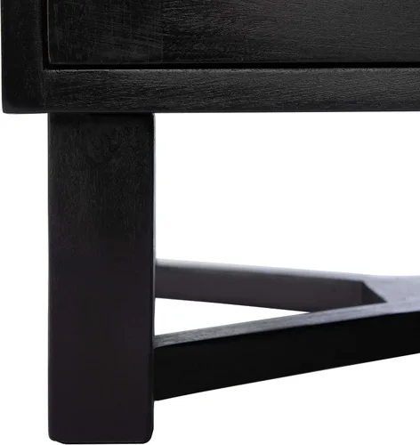 Miniatura 10 de SAFAVIEH Home Collection Hedwig - Mesita de noche de ratán negro y natural de 2 puertas