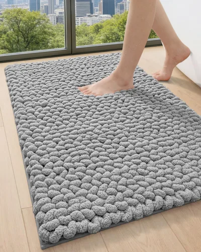 Miniatura 13 de DEXI Alfombrillas de baño para el baño 16x24, alfombra de baño antideslizante lavable, alfombrilla de baño de chenilla gruesa y suave absorbente