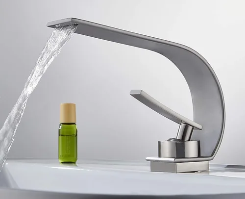 Miniatura 2 de becola Grifo de Baño Moderno, Válvula de Cerámica de Latón de Arco Bajo para Tocador de Un Solo Orificio, Grifo Mezclador de Agua Caliente y Fría