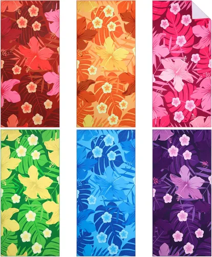 Kinlop 6 Pcs Beach Towels Microfiber Large Sand Free Towels Quick Dry Towel Adults Absorbent Bath Towel Blanket for Travel Camping Swim 59 x 28 Inch