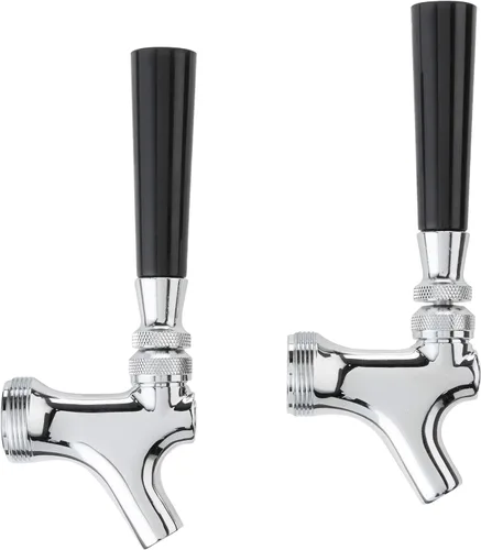 Llave de cerveza de almacén Draft y kit de mango de 4 pulgadas con manija negra (selecciona 1 o 2 paquetes), Cromado