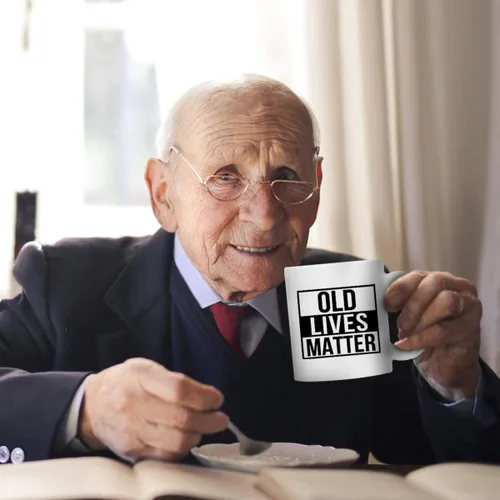 Miniatura 5 de DU VINO Old Lives Matter Taza de café de 11 onzas, divertido regalo de cumpleaños o jubilación para personas mayores mayores, regalo de broma