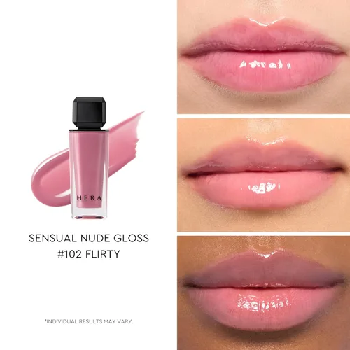 Miniatura 2 de HERA Brillo labial sensual tono nude #102 FLIRTY [Presentado en JUST MAKEUP] Acabado voluminizador, ligero y brillante, no pegajoso, hidratante