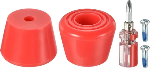 PATIKIL Topes de dedo del pie del patín con destornillador, bloque de tapones de freno de goma Rojo