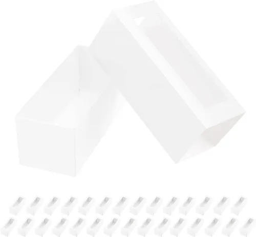 Miniatura 9 de 30 cajas de macarons para 4 o 5 macarons, cajas de regalo doradas para macarons, cajas de dulces, caja de macarons con ventana transparente