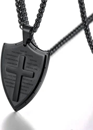 Miniatura 310 de U7 Saint Benedict/Michael Medal Necklace, 316L Stainless Steel Virgin Mary Necklace for Men Women, Bible Verse Protection Necklace Catholic