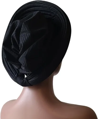 Miniatura 5 de ADEPAPLUS Handmade African Turban Gele Headwrap (One Size Fits Most Heads), Handmade African Head Wrap, Already Made, Colorful Head Tie For Women