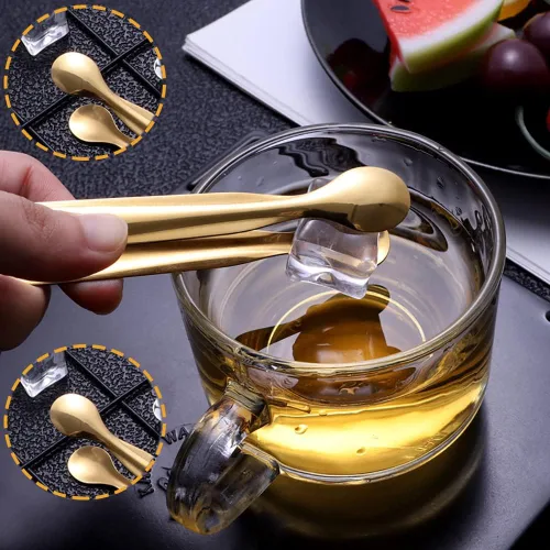 Miniatura 6 de 10 piezas de utensilios de servir de acero inoxidable, cucharas grandes para servir con ranuras, tenedores para servir, pinzas para servir, pinzas