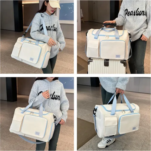 Miniatura 319 de Pequeña bolsa de gimnasio para mujer, bolsa de viaje con compartimento para zapatos