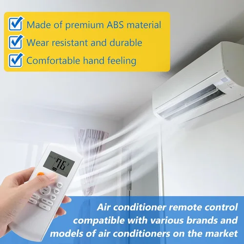 Miniatura 5 de Saillong Mando a distancia de repuesto inteligente compatible con aire acondicionado Midea RG57/BGE Ac, incluye 2 pilas AAA, piezas de aire