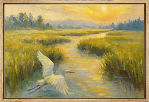 Miniatura 50 de wall26 Lienzo enmarcado para pared, acuarela, azul pastel, garza, galápagos, aves, animales, ilustraciones de naturaleza salvaje, arte moderno