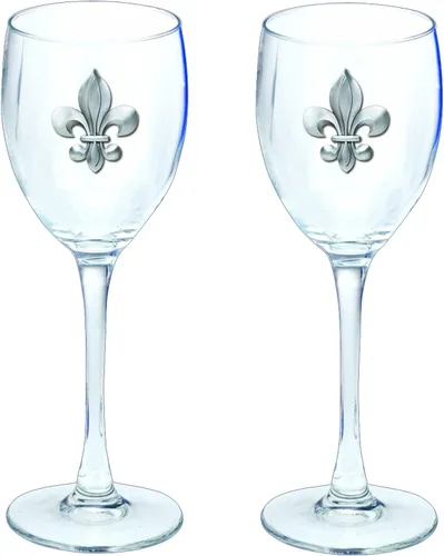 Miniatura 7 de Heritage Pewter Notre Dame - Juego de 2 copas de agua de vidrio de 12 onzas, vidrio de peltre hecho por expertos