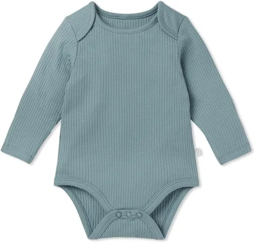 Miniatura 8 de MORI Body unisex de manga larga para bebé de viscosa de bambú y algodón orgánico, cómodo mameluco para niños y niñas
