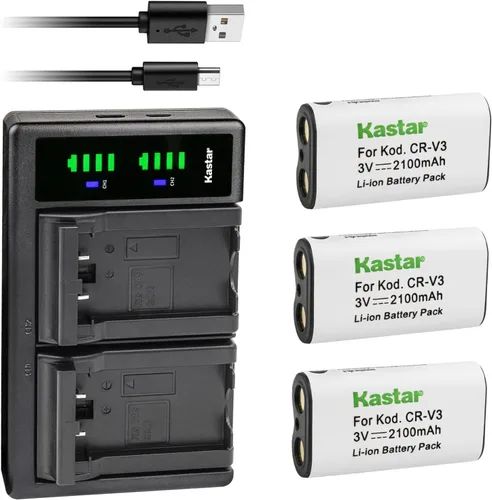 Miniatura 7 de Kastar Paquete de 2 baterías CR-V3 y cargador USB LTD2 de repuesto para Olympus C-700, C-700UZ, C-720, C-720UZ, C-725, C-730, C-730UZ, C-740