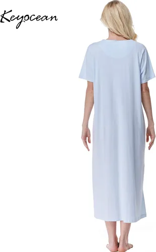 Miniatura 8 de Keyocean - Camisones para mujer, 100% algodón, suave, ligero, cómodo, ropa de dormir
