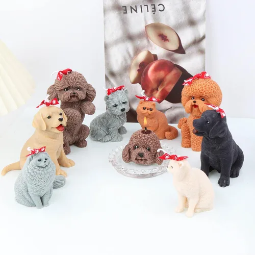 Miniatura 5 de Grainrain Jabón de silicona para perros 3D Craft cera de soja resina epoxi molde - Bichon Frise (SXY203)
