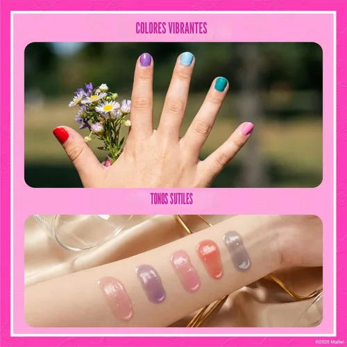 Miniatura 5 de Set de maquillaje cosmético Barbie para niñas con brillo de labios súper brillante, esmalte de uñas y pegatinas para uñas 11 piezas, perfecto