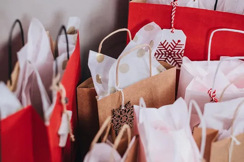Miniatura 6 de Eupako Bolsas de compras Kraft de 10 x 5 x 13 – 100 unidades de papel marrón con asas, regalo a granel, recuerdo de fiesta, mercancía, venta al por